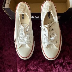 Converse White and Red Canvas Shoes